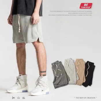 мужская одежда | весенне-летние шорты американского покроя, свободные спортивные брюки, повседневные брюки с разрезом на высоких улицах